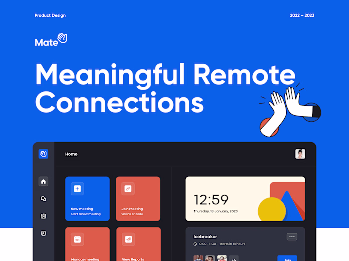 Online video meeting web app to connect, play and work on Behan…