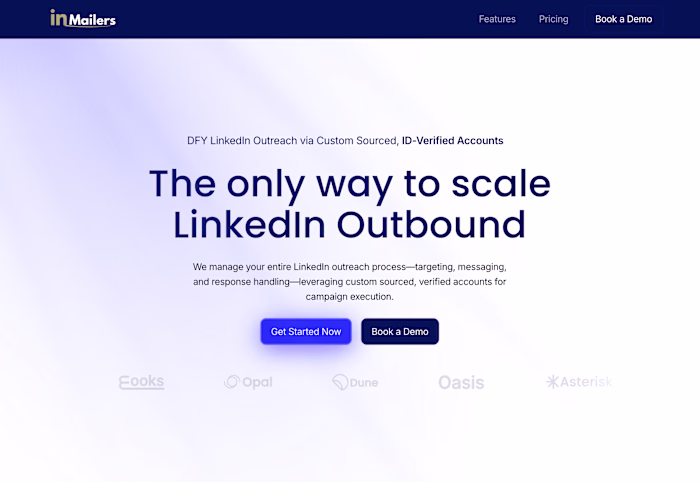 Modern Linkedin Marketing agency lander "InMailer"