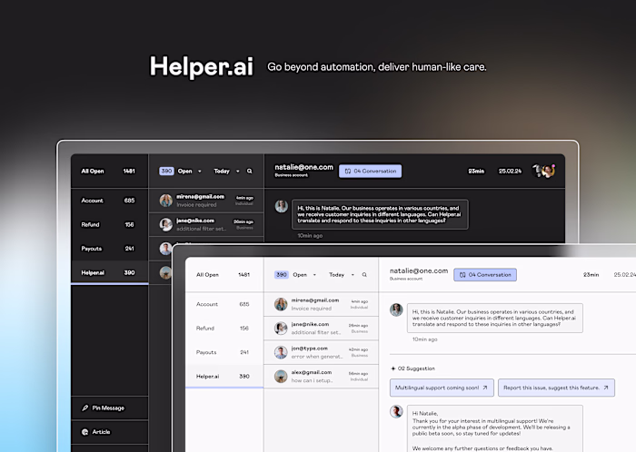 Helper.ai Dashboard Design