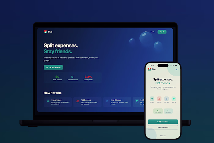 Divz Expense Splitting - Web & Mobile Design & Development