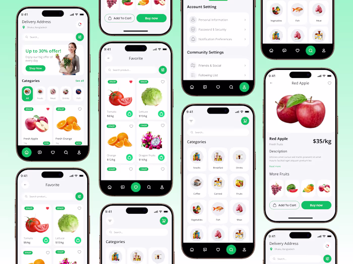 Grocery Story Shopping Mobile App Design