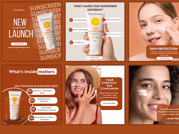 Skincare brand social media post
