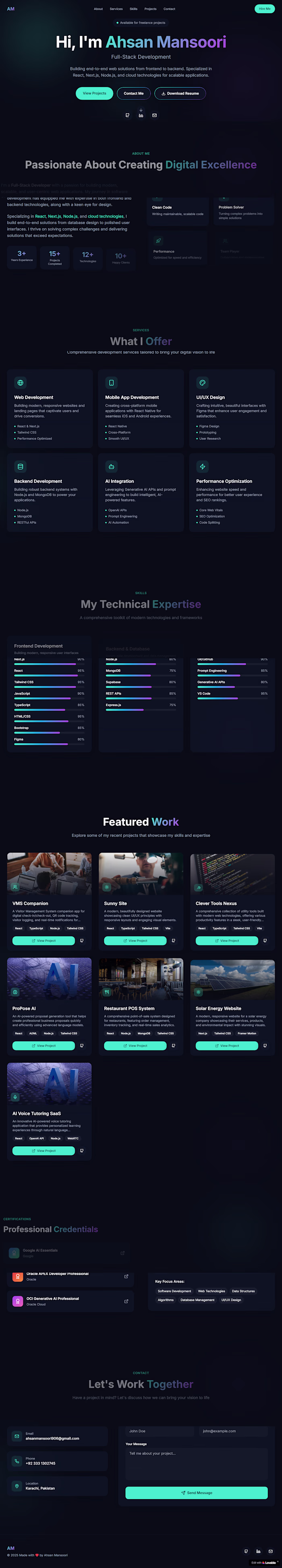 Hi 👋 I’m Ahsan Mansoori, a Full-Stack Developer building sc...