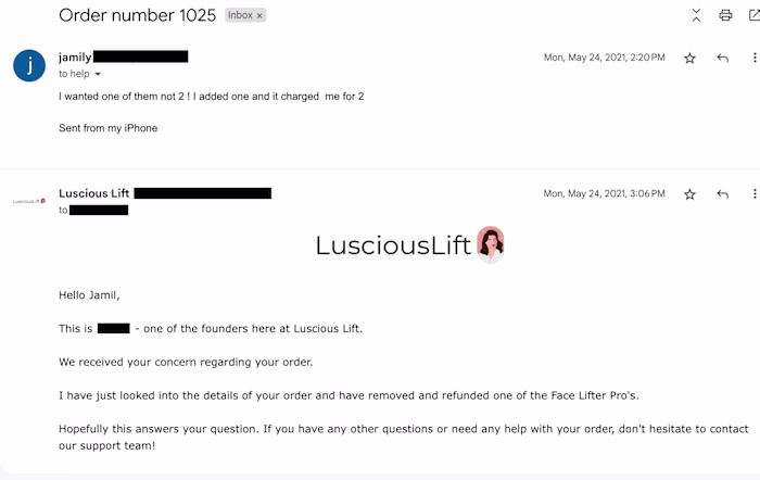 Customer service emailing