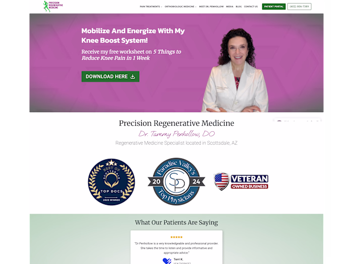 Precision Regenerative Medicine Website Development