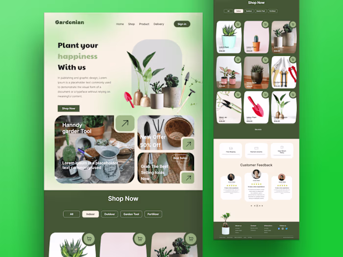 Gardening Tool and plant selling website
