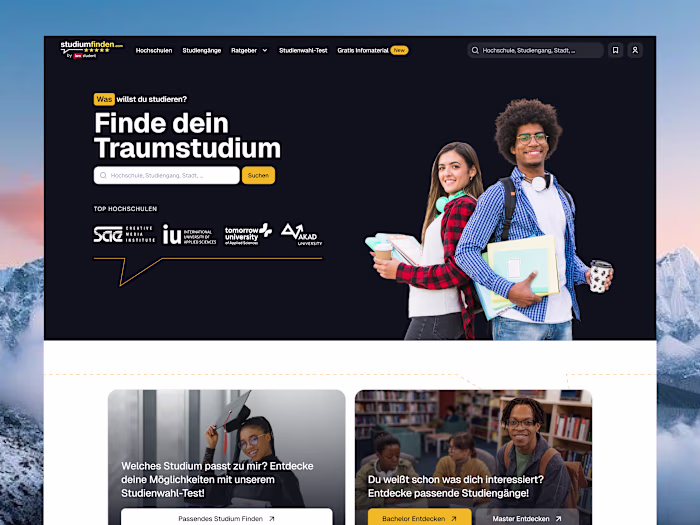 Studiumfinden - Website Design & Development