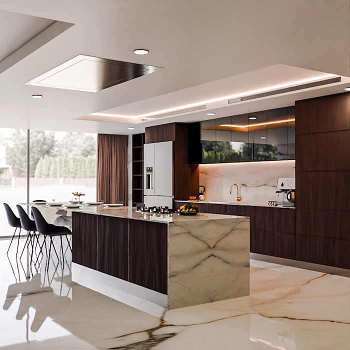 Modular Kitchen Design – 3D Interior Rendering