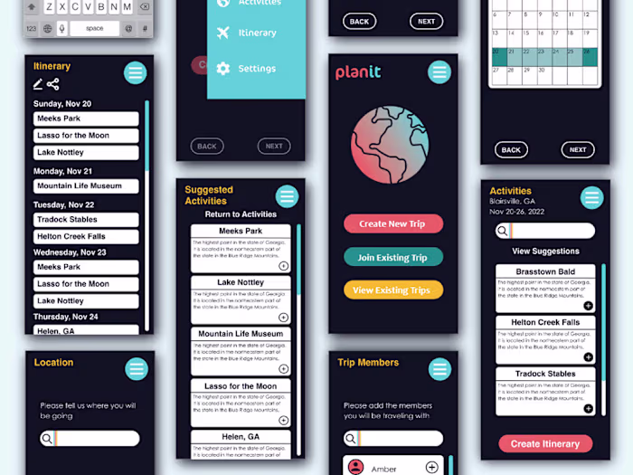 Planit App Design