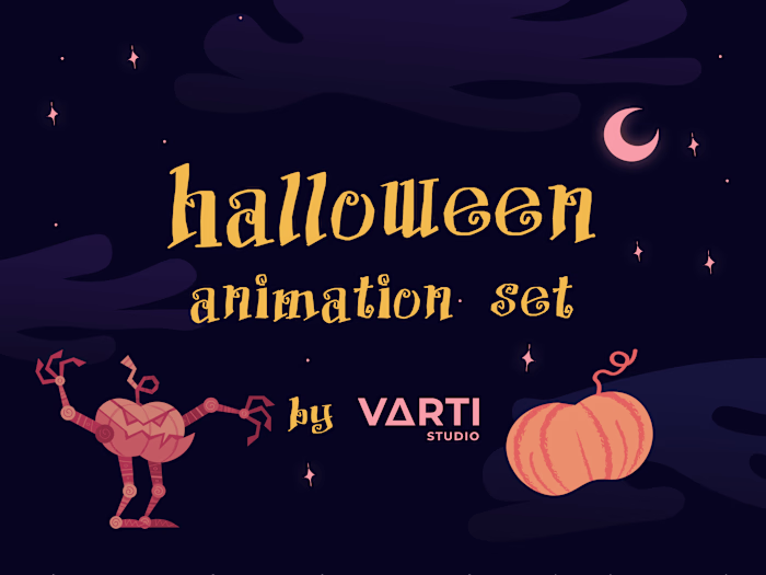 2D Halloween animation set