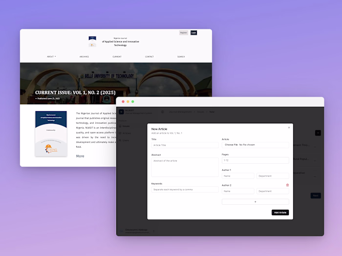 University Journal (Bells University's College of Engineering)