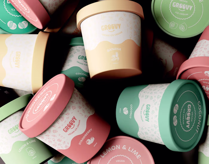 Groovy vegan ice cream - Brand Identity design