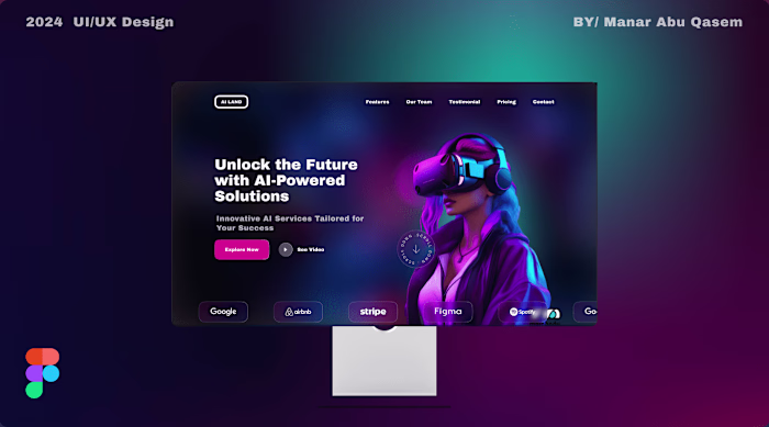 AI Services Web Design UI/UX - Landing Page
