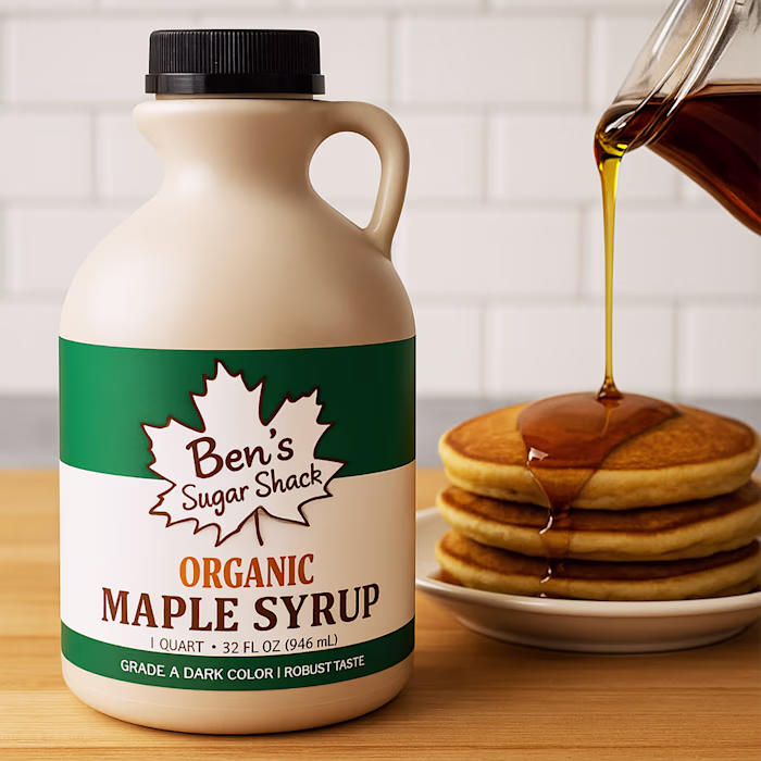 Efficient AI Maple Syrup Jug Mockups in Sugar Shack Series