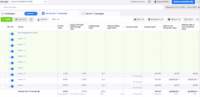 Glee - E-commerce ads