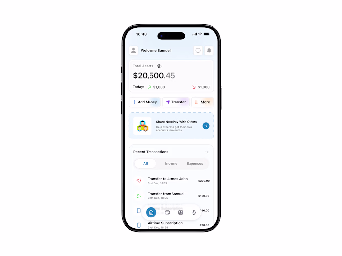 Fintech Mobile App Dashboard UI (UX/UI Design) Designed a cl...