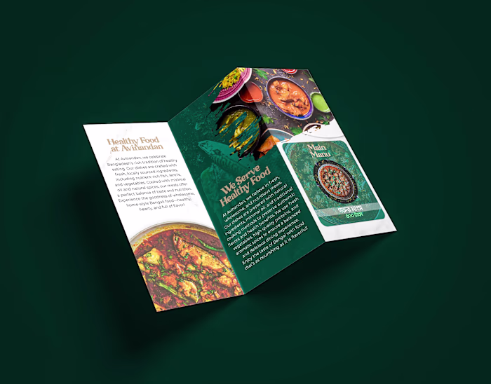 Bengali Cuisine Tri-fold Brochure Design 