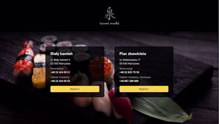 Izumi Sushi Website Design