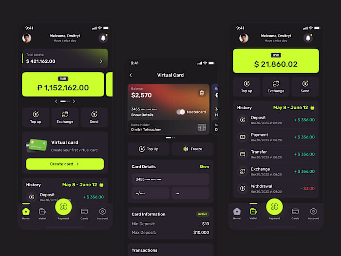 E-Wallet - fintech/mobile app