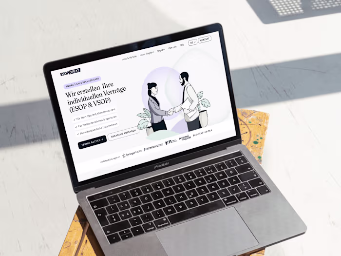 Website design & Webflow for a Berlin-based legal tech company