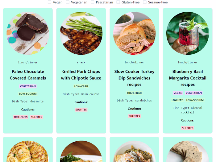 Recipes Management React App