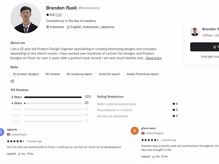 Client's Ratings and Testimony