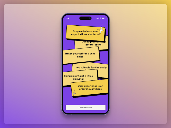 Satirical UX in Neo-Brutalism Style