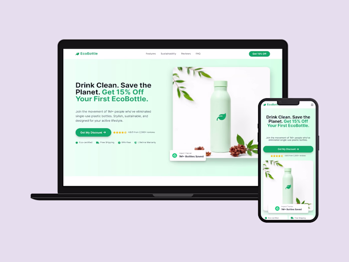 EcoBottle: High-conversion landing page and funnel design