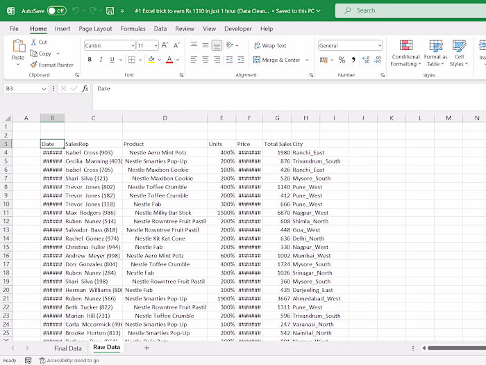Data Formatting and Cleaning Project