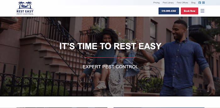 Pest Control Service Website Design | Rest Easy Pest Control