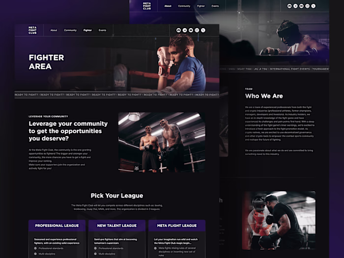 Meta Fight Club Website Design 