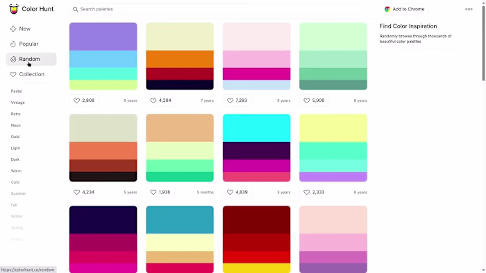 Create Color Schemes Online With Color Hunt - YouTube