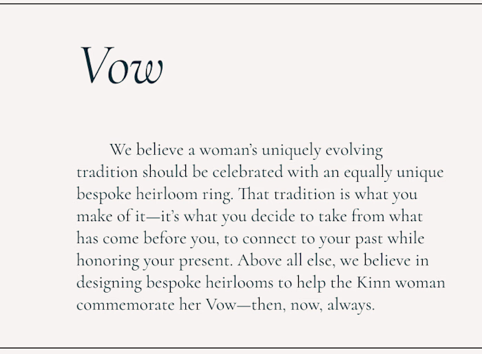 Brand Writing —— Vow Collection Launch by Kinn Studio 💍
