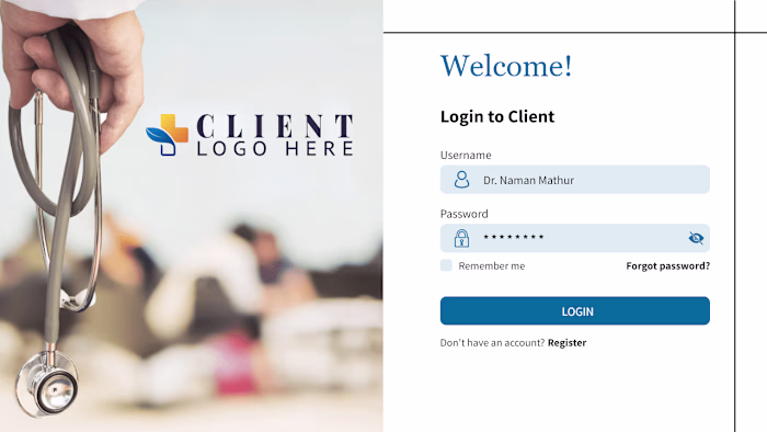 Login screen for Dr. Panel