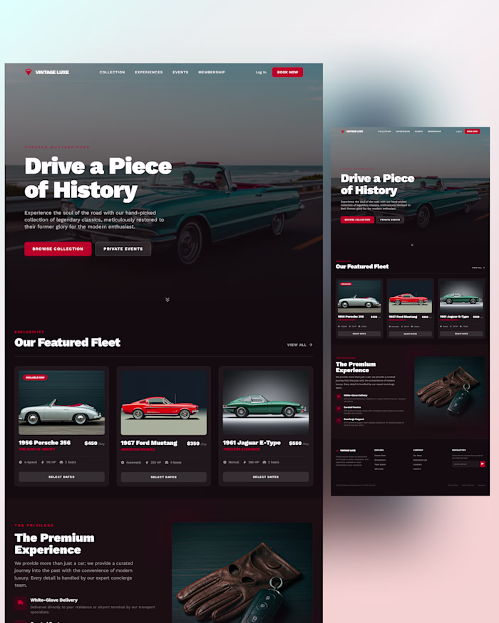 Timeless elegance meets modern UX. Crafted a sleek landing p...