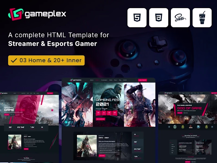Streaming Gaming, E-sports HTML Website Template