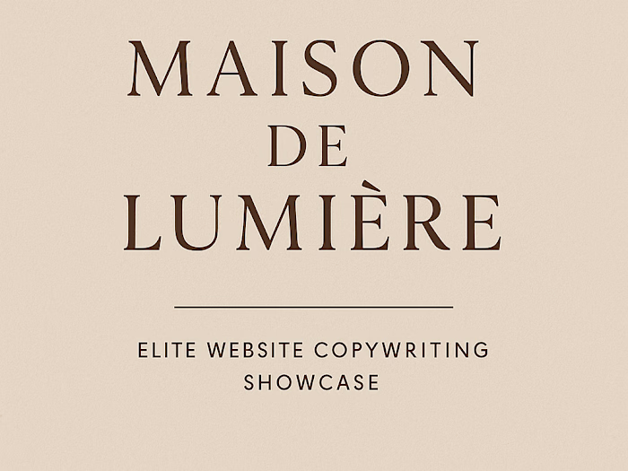 Maison de Lumière – Elite Website Copywriting Showcase