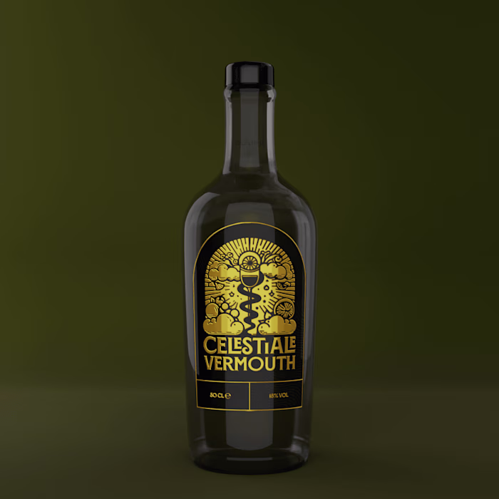 Celestiale Vermouth bottle design