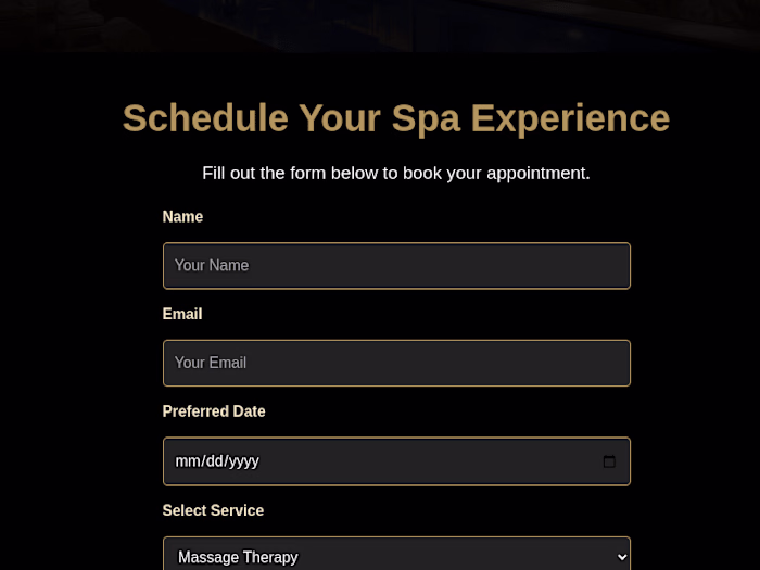 LUXE Luxury Spa Website (Fictional, WIP)