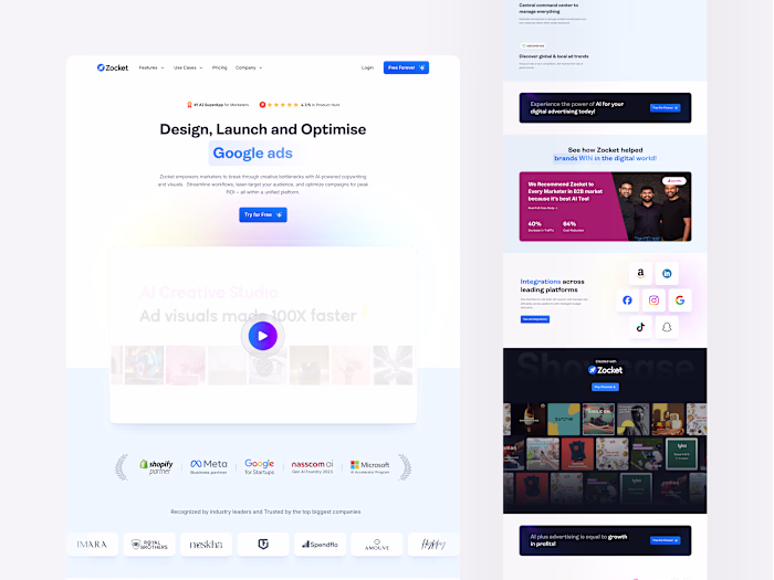 We designed Zocket’s landing page to make AI feel empowering...