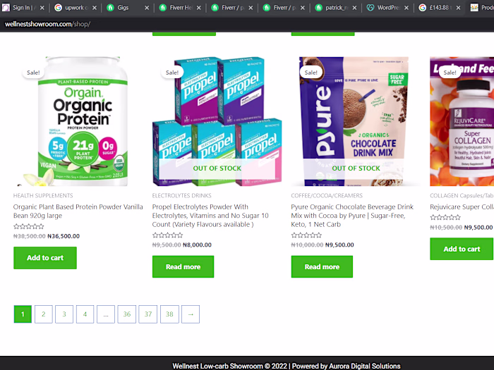 WellnestShowroom e-commerce website