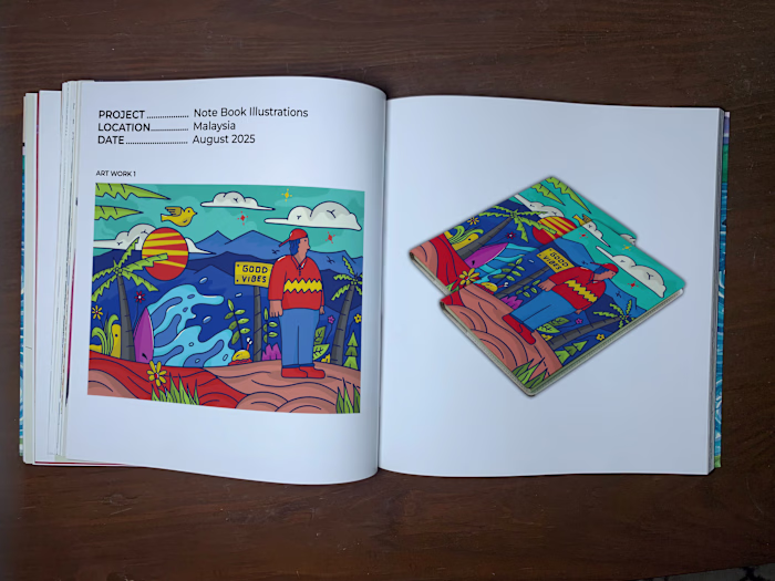 NOTE BOOK COVER ILLUSTRATION