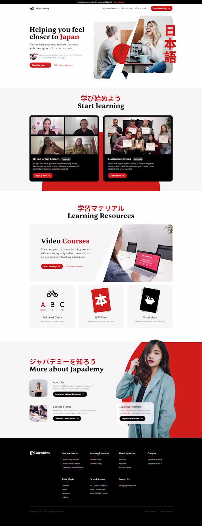Japademy - Marketing Landing Page