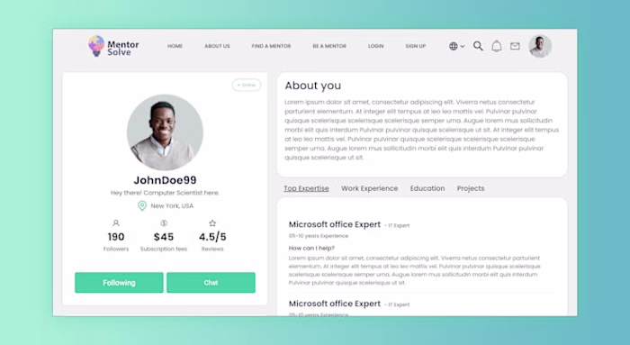React/Next Project - Mentor Solve
