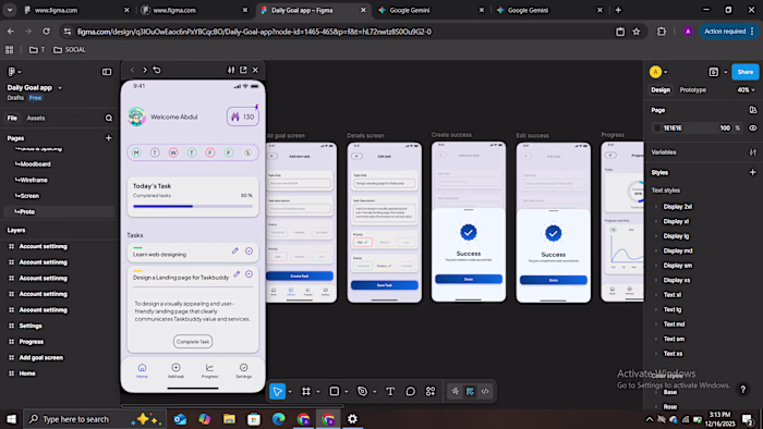 I'm designing a goal-tracking app designed to act as a digit...