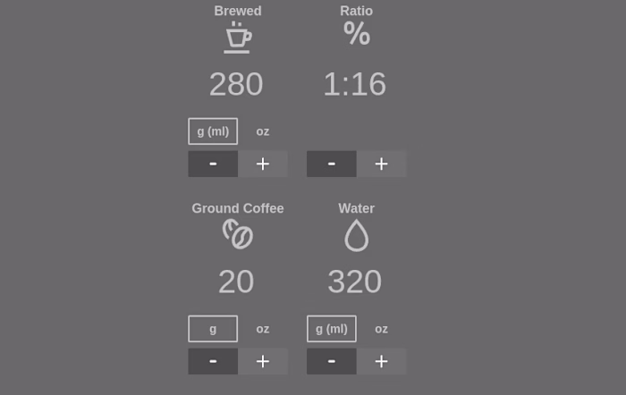 Client Project: Wix Coffee to Water Ratio Calculator