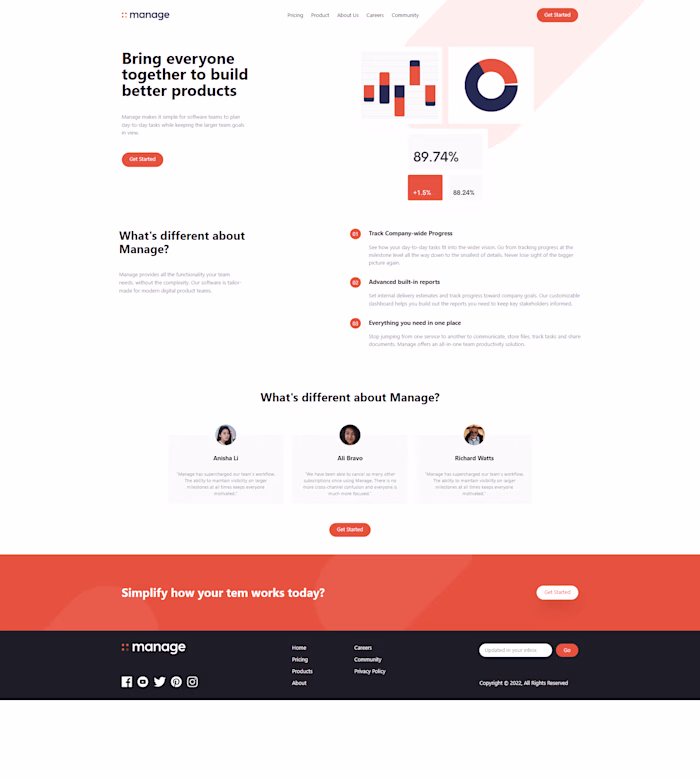 Landing Page for a client