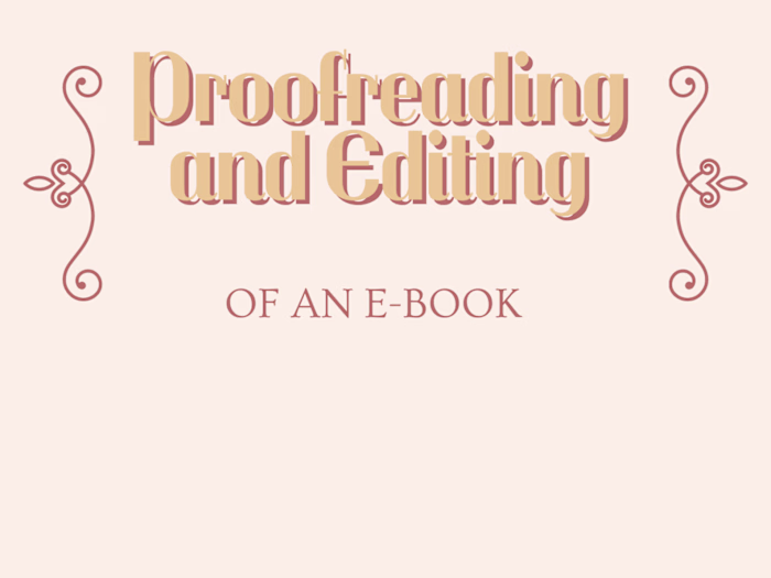 Proofreading and Editing of an E-book