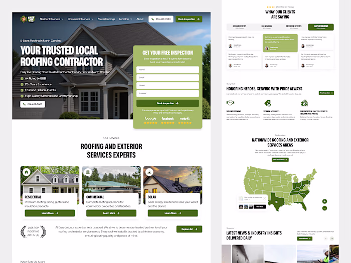 Landing Page Design for Easy Joe 