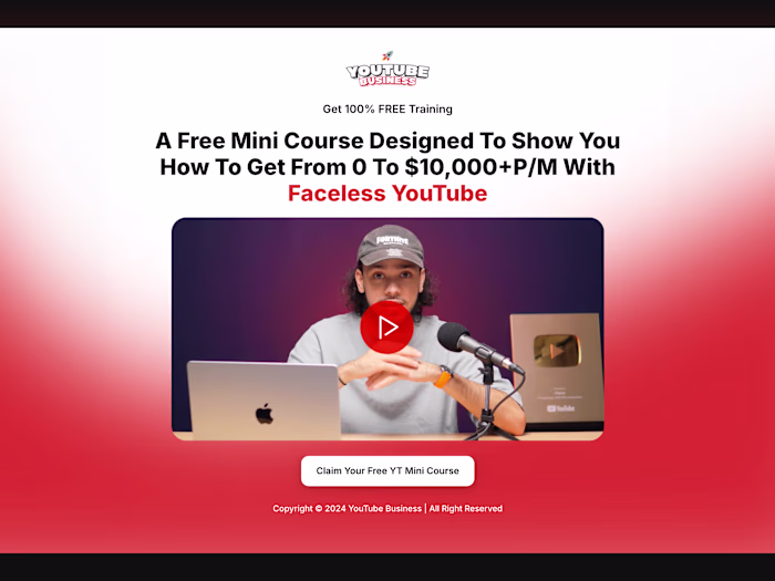 FacelessYTBusiness – Building a High-Converting Landing Page.